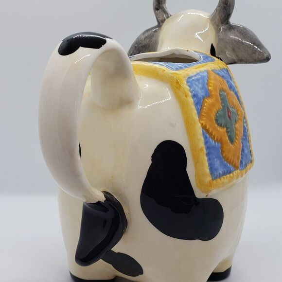Ceramic Vintage Hand Painted Cow Milk/Juice Pitcher - Picture 5 of 15